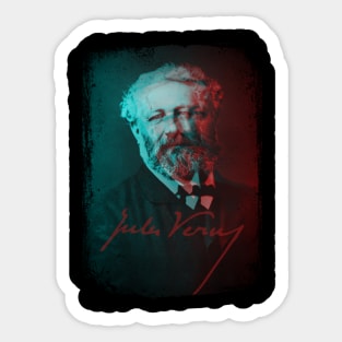 Science Fiction Visionary - Jules Verne Portrait 3 Sticker